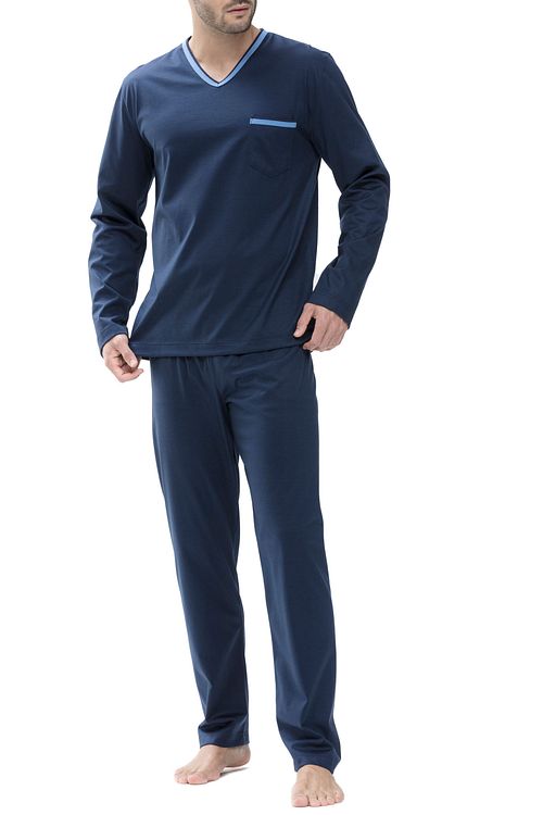 Mey Nightwear Long Dark Blue Model / Voorkant