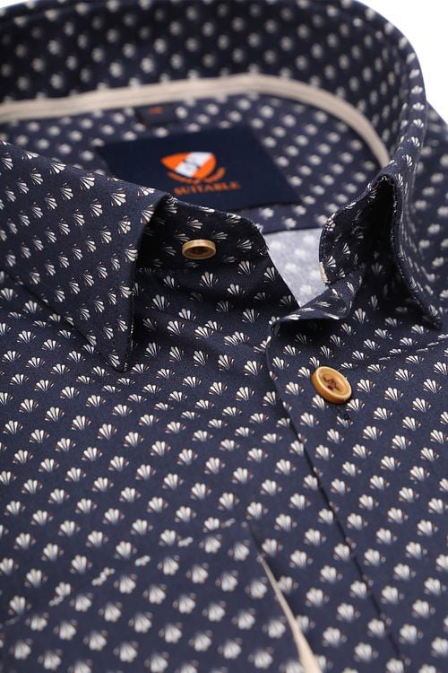 Suitable Shirt Print Dark Blue 267-10 Product / Detail