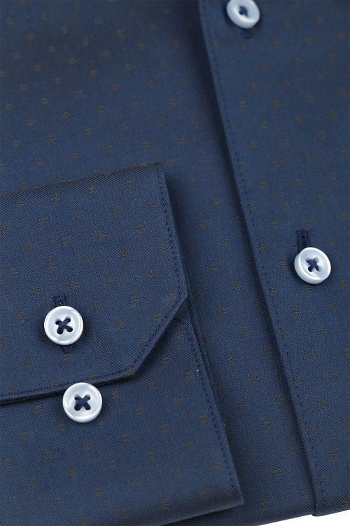 Suitable Shirt Extra Long Sleeves Jacquard Navy Product / Detail