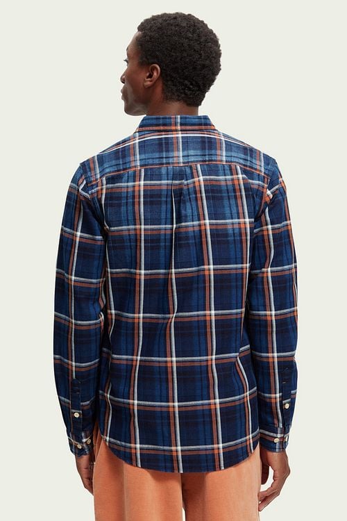 Scotch and Soda Shirt Blue Checkered Model / Achterkant