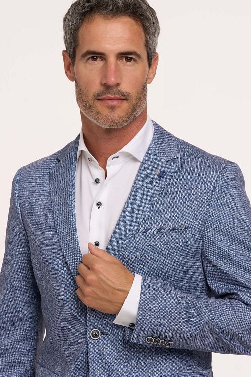 R2 Jersey Sports Jacket Blue Model / Detail