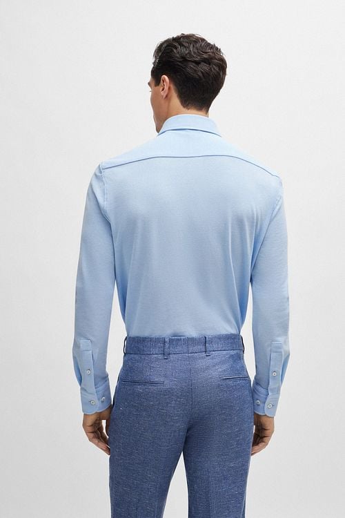 BOSS Hal Overhemd Jersey Lichtblauw Model / Achterkant