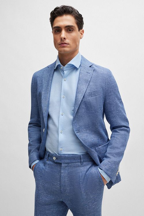 BOSS Hal Shirt Jersey Light Blue Model / Voorkant