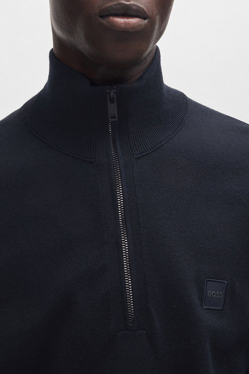 BOSS Pull Kanobix Demi-Zip Bleu Foncé Model / Detail