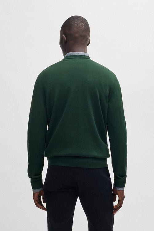 BOSS Pullover Kanovano Dunkelgrün Model / Achterkant