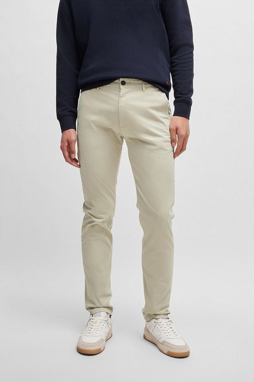 BOSS Satin Chino Ecru Model / Voorkant