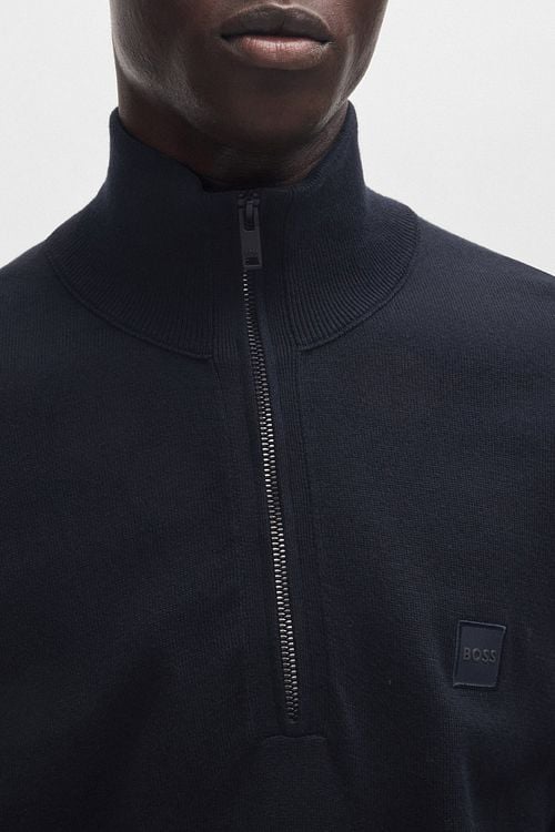 BOSS Kanobix Half Zip Sweater Dark Blue Model / Detail