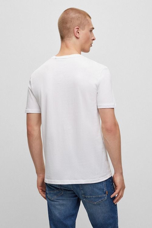 BOSS T-shirt Thinking White Model / Achterkant