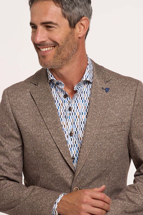 R2 Jersey Blazer Braun Model / Detail