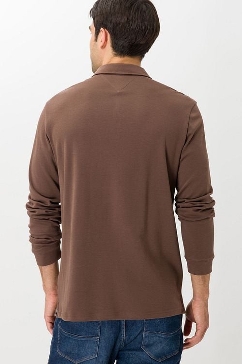 Brax Longsleeve Polo Pirlo Brown Model / Achterkant