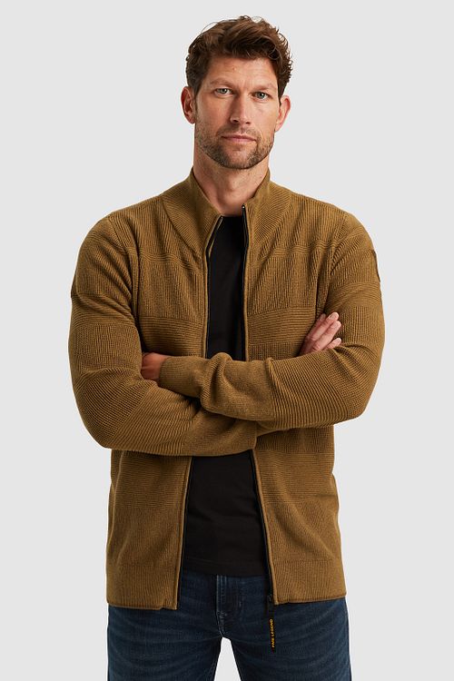 PME Legend Cardigan Ochre Yellow Model / Voorkant