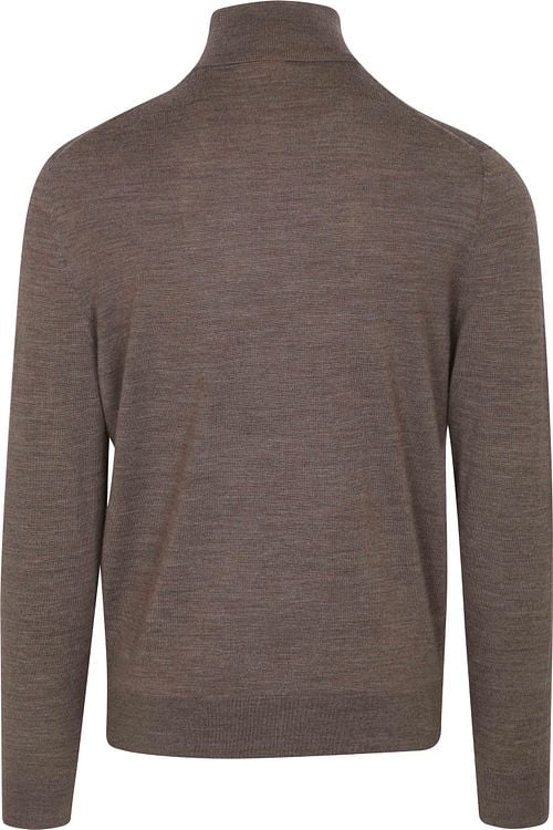 Suitable Merino Turtleneck Melange Taupe Product / Achterkant