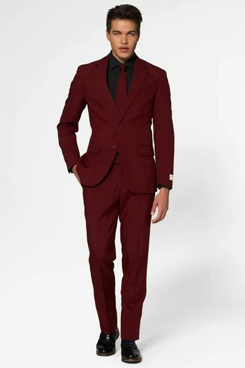 OppoSuits Blazing Burgundy Suit Model / Voorkant