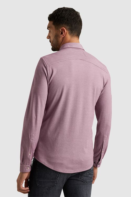 Cast Iron Hemd Jersey Piqué Mauve Model / Achterkant