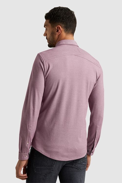 Cast Iron Overhemd Jersey Piqué Mauve Model / Achterkant