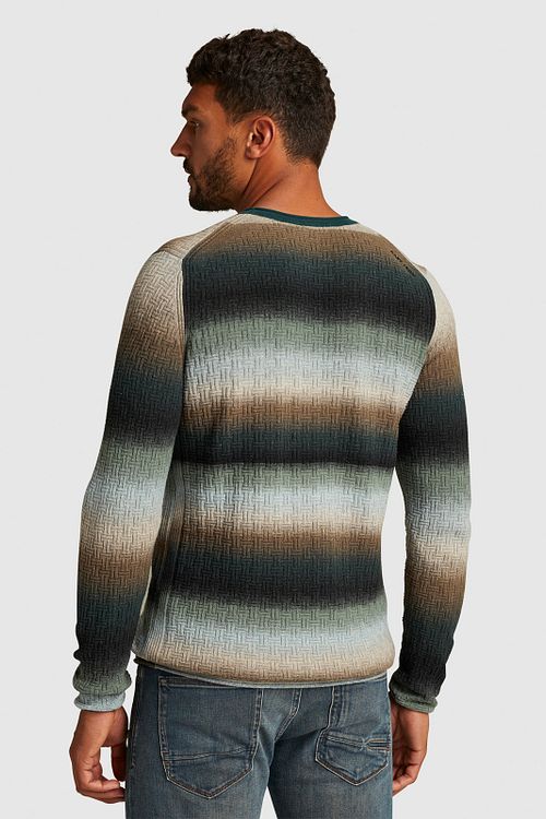 Cast Iron Sweater Stripes Multicolour Model / Achterkant