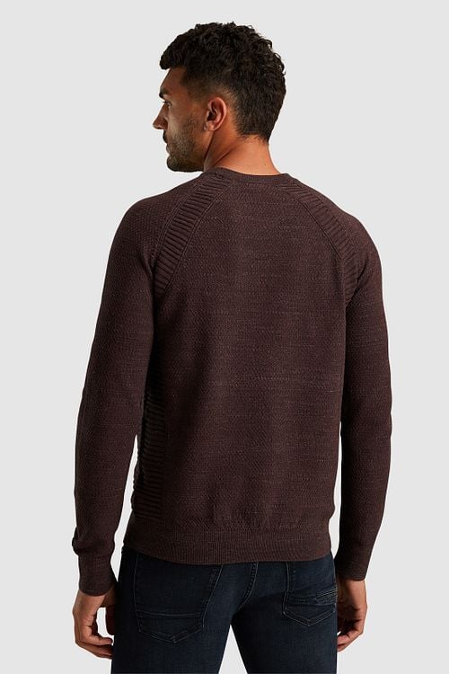 Cast Iron Sweater Heather Plated Brown Model / Achterkant