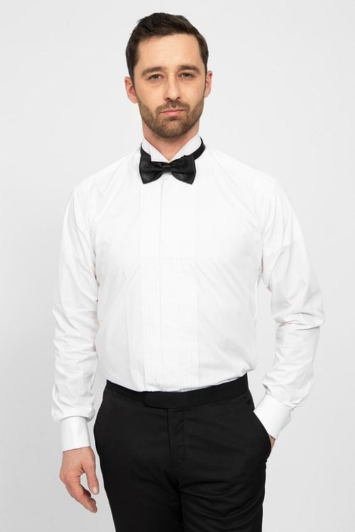 Chemise de smoking plissée Model / Voorkant avec Emiel