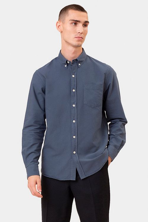 Colorful Standard Chemise Bleu Pétrole Model / Voorkant