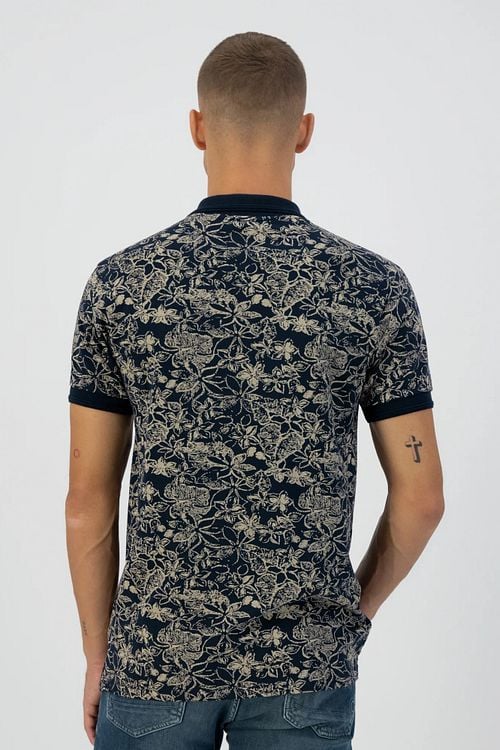 Dstrezzed Polo Bowie Print Dark Blue Model / Achterkant