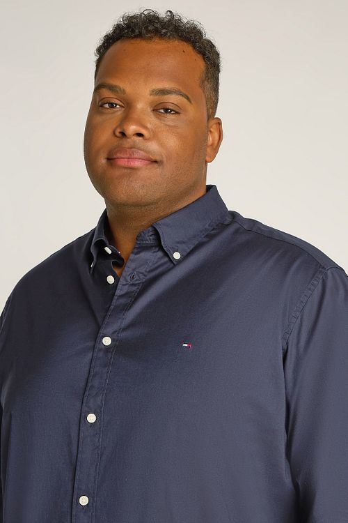 Tommy Hilfiger Big And Tall Shirt Poplin Navy Model / Detail
