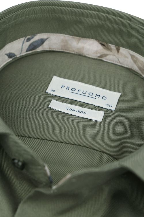Profuomo Twill Shirt Olive Green Product / Detail
