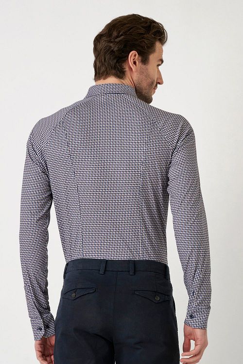 Desoto Overhemd Timeless Elegance Print Donkerblauw Model / Achterkant