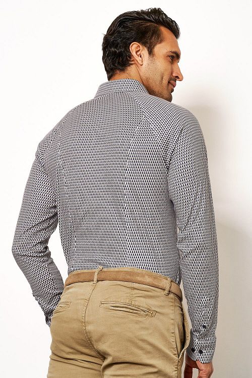 Desoto Shirt Cube Navy Model / Achterkant