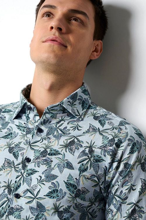Desoto Short Sleeve Jersey Shirt Print Light Blue Model / Detail