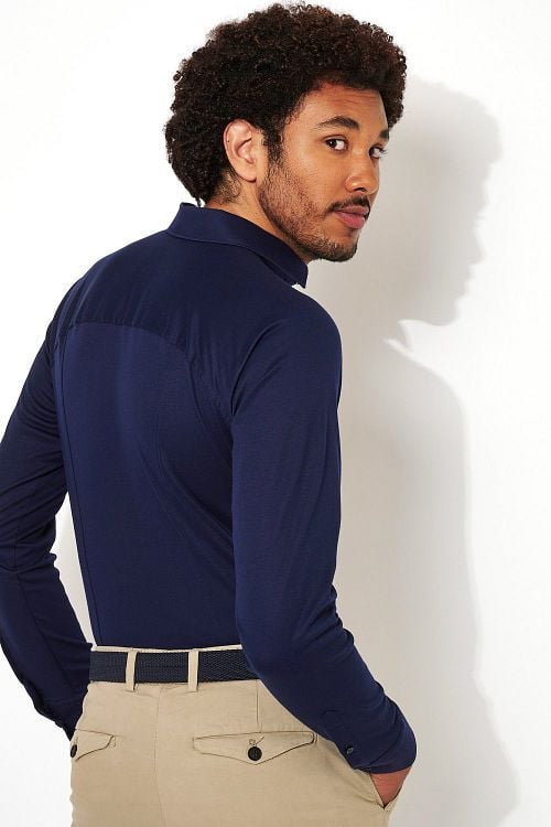 Desoto Overhemd Strijkvrij Kent Donkerblauw Model / Achterkant