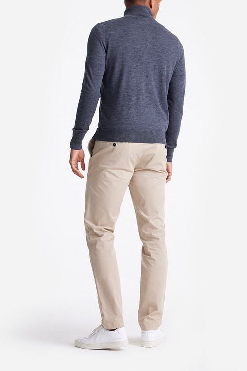 King Essentials The Michael Half Zip Pull Merino Anthrazit Model / Achterkant