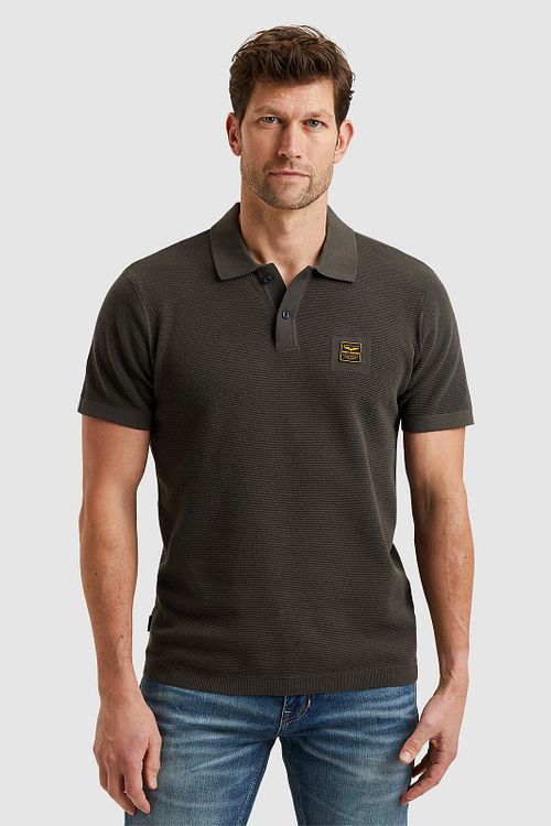 PME Legend Polo Shirt Knitted Beluga Green Model / Voorkant