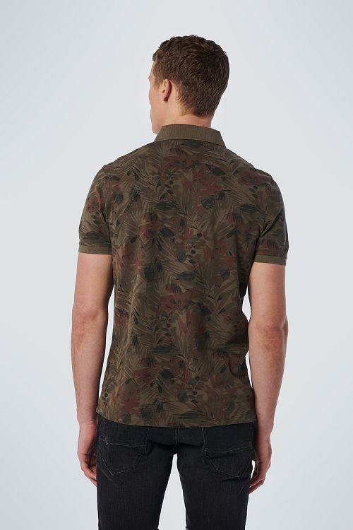No Excess Polo Shirt Print Army Green Model / Achterkant