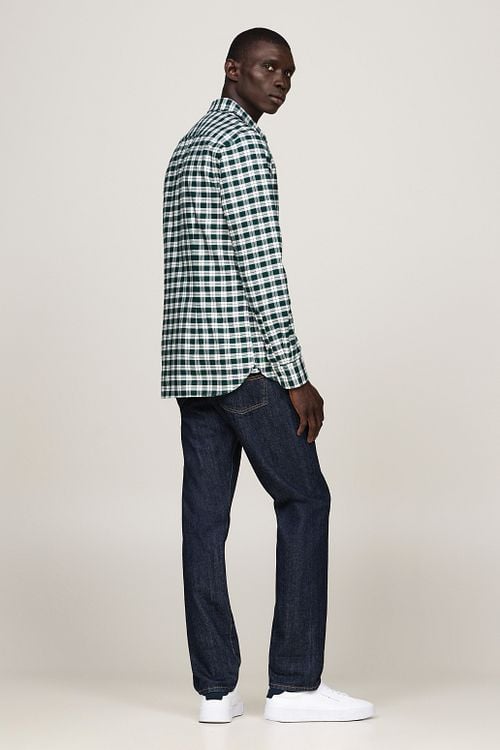 Tommy Hilfiger Oxford Shirt Checks Green Model / Zijkant