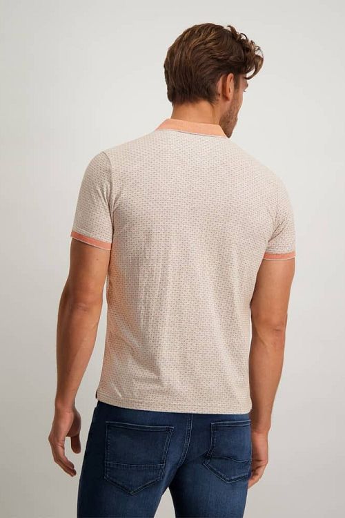 State Of Art Polo Shirt Print Grey Red Model / Achterkant