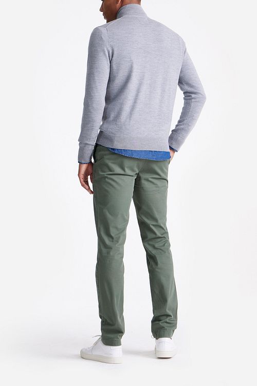 King Essentials The Michael Half Zip Pull Merino Grey Model / Achterkant