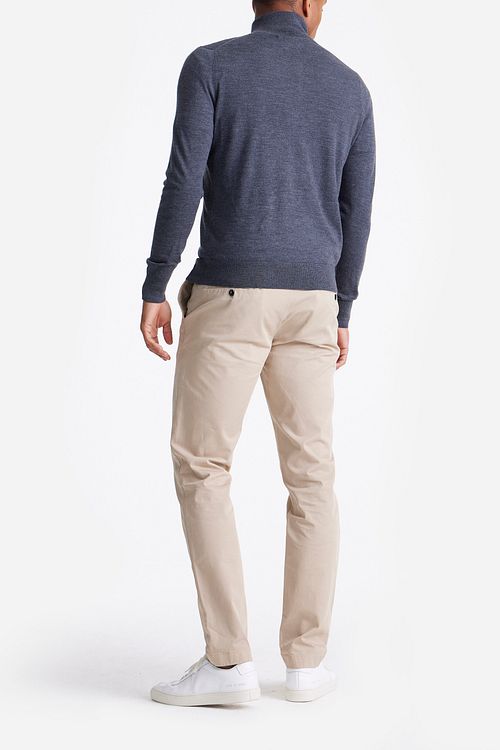 King Essentials The Michael Half Zip Pull Merino Anthracite Model / Achterkant