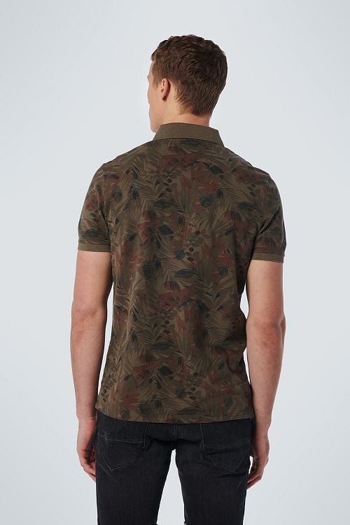 No Excess Polo Print Army Groen Model / Achterkant