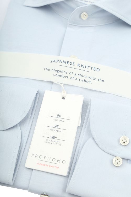 Profuomo Japanese Knitted Hemd Hellblau Product / Detail