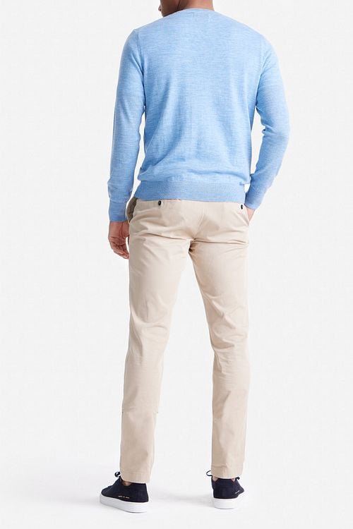 King Essentials The John Pullover Merino Lichtblauw Model / Achterkant
