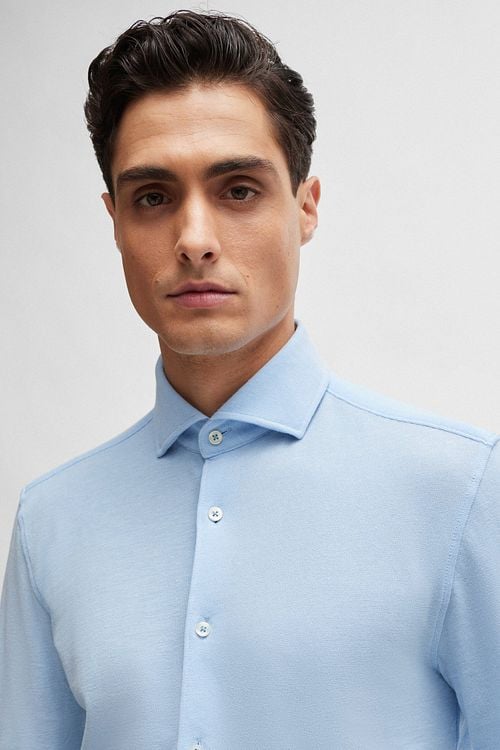 BOSS Hal Shirt Jersey Light Blue Model / Detail