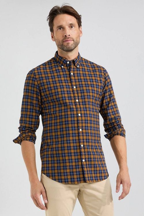 McGregor Chemise Bleu Jaune A Carreaux Model / Voorkant