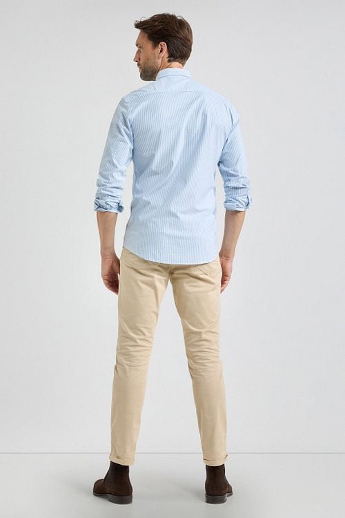 McGregor Chemise Oxford Rayures Bleu Clair Model / Achterkant