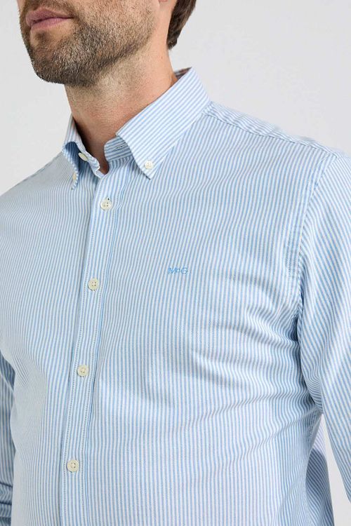 McGregor Chemise Oxford Rayures Bleu Clair Model / Detail