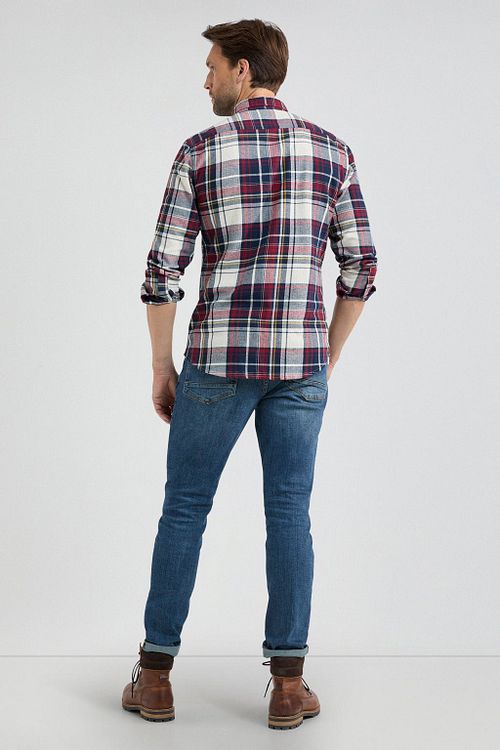 McGregor Overhemd Herringbone Ruit Rood Blauw Model / Achterkant