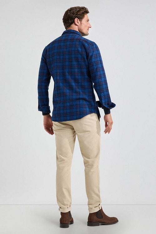 McGregor Overshirt Tartan Checks Dark Blue Model / Achterkant