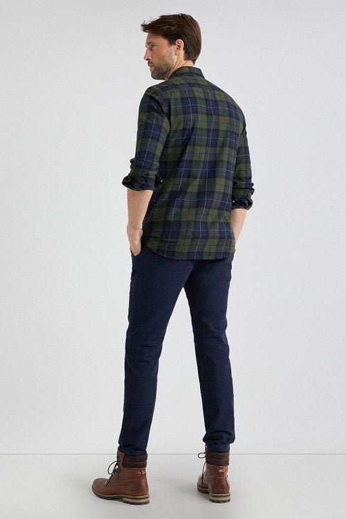 McGregor Shirt Checks Green Blue Model / Achterkant