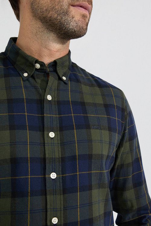 McGregor Shirt Checks Green Blue Model / Detail