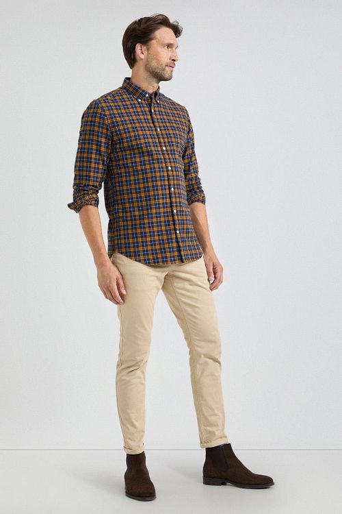 McGregor Shirt Checks Yellow Blue Model / Voorkant