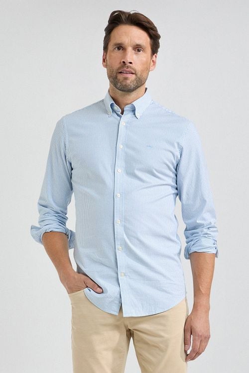 McGregor Shirt Oxford Stripes Light Blue Model / Voorkant
